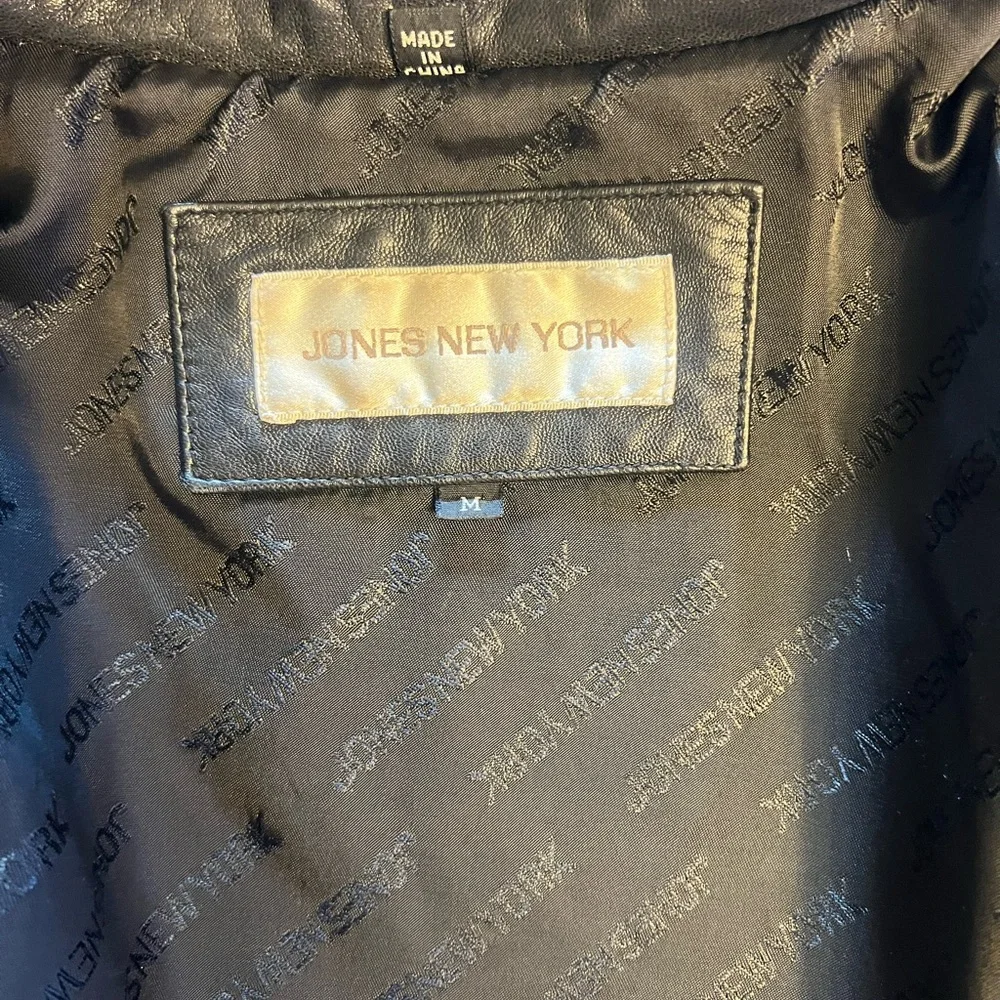 Jones New York Black Leather Women's Jacket - Picture 8 of 12